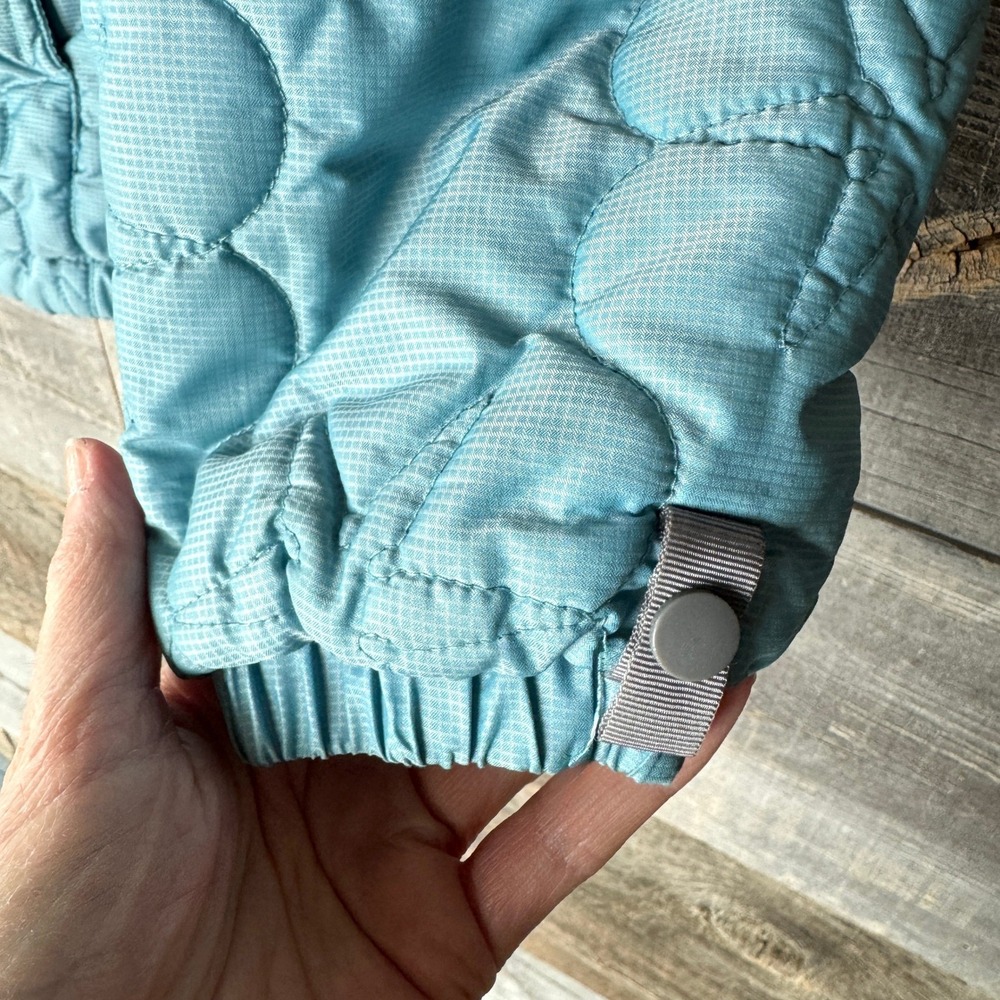 The North Face Girls Star Quilted Puffer‎ Jacket M Light Blue Full Zip READ* - Picture 5 of 15